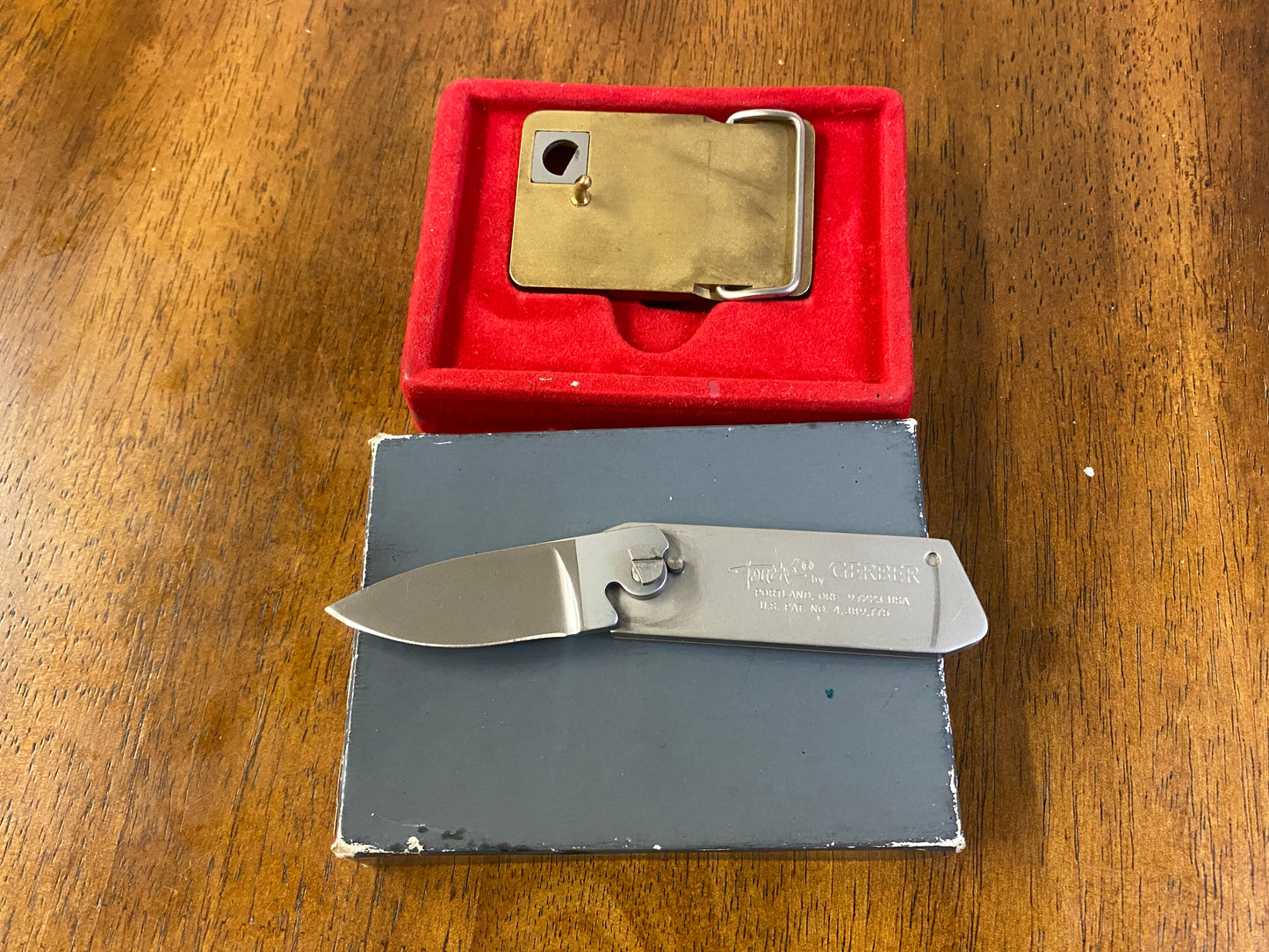 Vintage Touche by Gerber Whitetail Deer Belt Buckle Knife