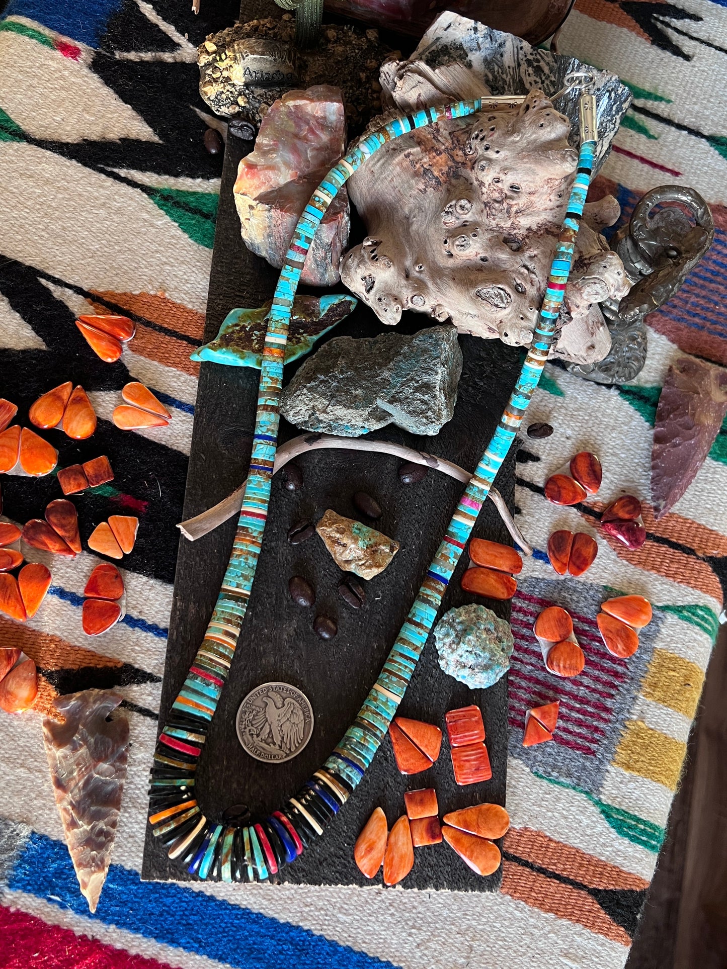 Ronald Chavez Handcrafted Multistone Heishi Beaded Necklace, #2