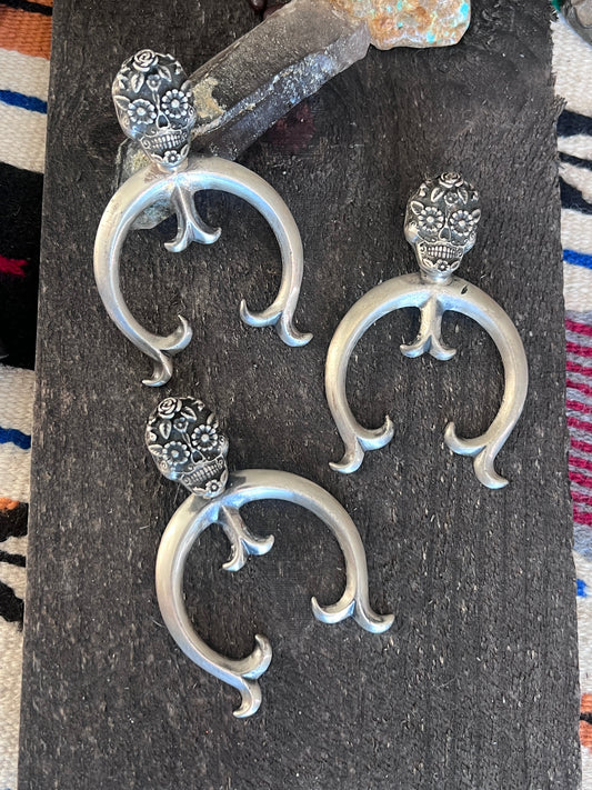 Sterling Silver Sugar Skull Naja Pendants