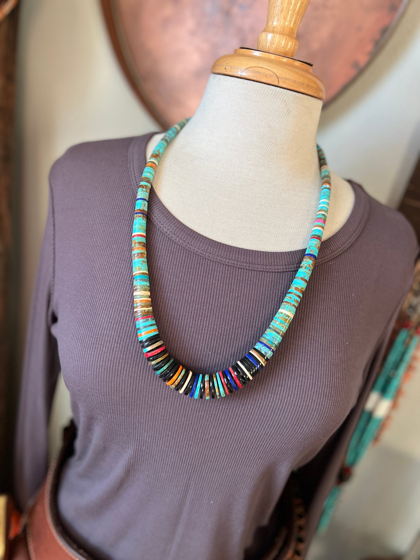Ronald Chavez Handcrafted Multistone Heishi Beaded Necklace, #2