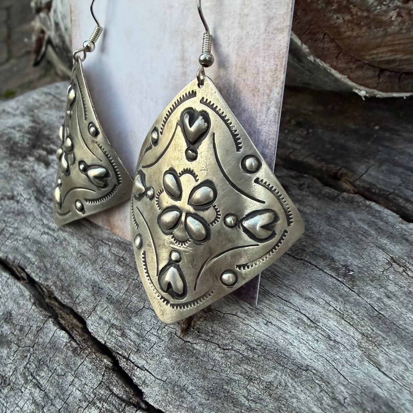Native Made Sterling Silver earrings by L Tahe