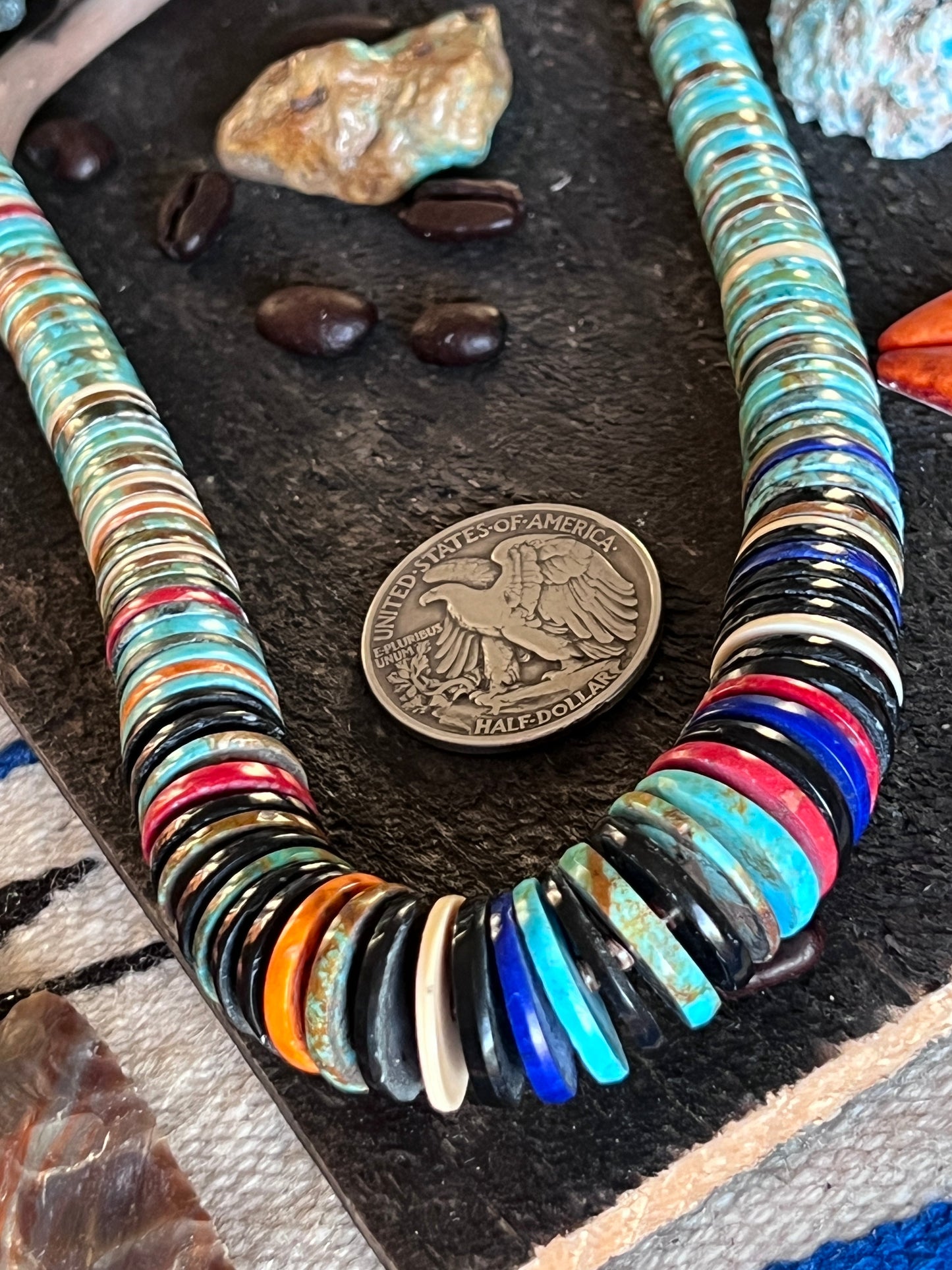 Ronald Chavez Handcrafted Multistone Heishi Beaded Necklace, #2