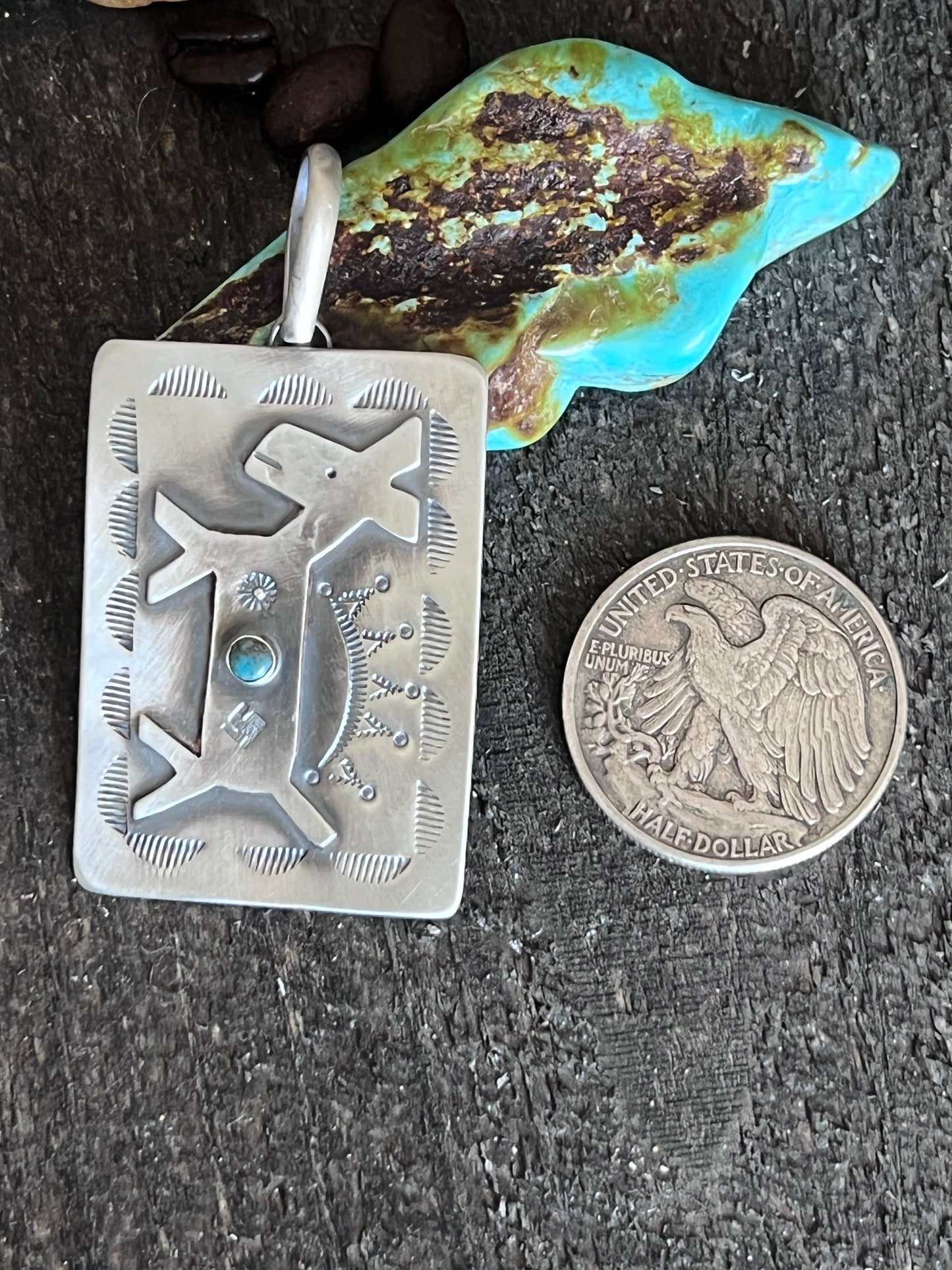 Hand Stamped Sterling Silver Fred Harvey Era Inspired Horse Tag Pendant by Kimari Somers