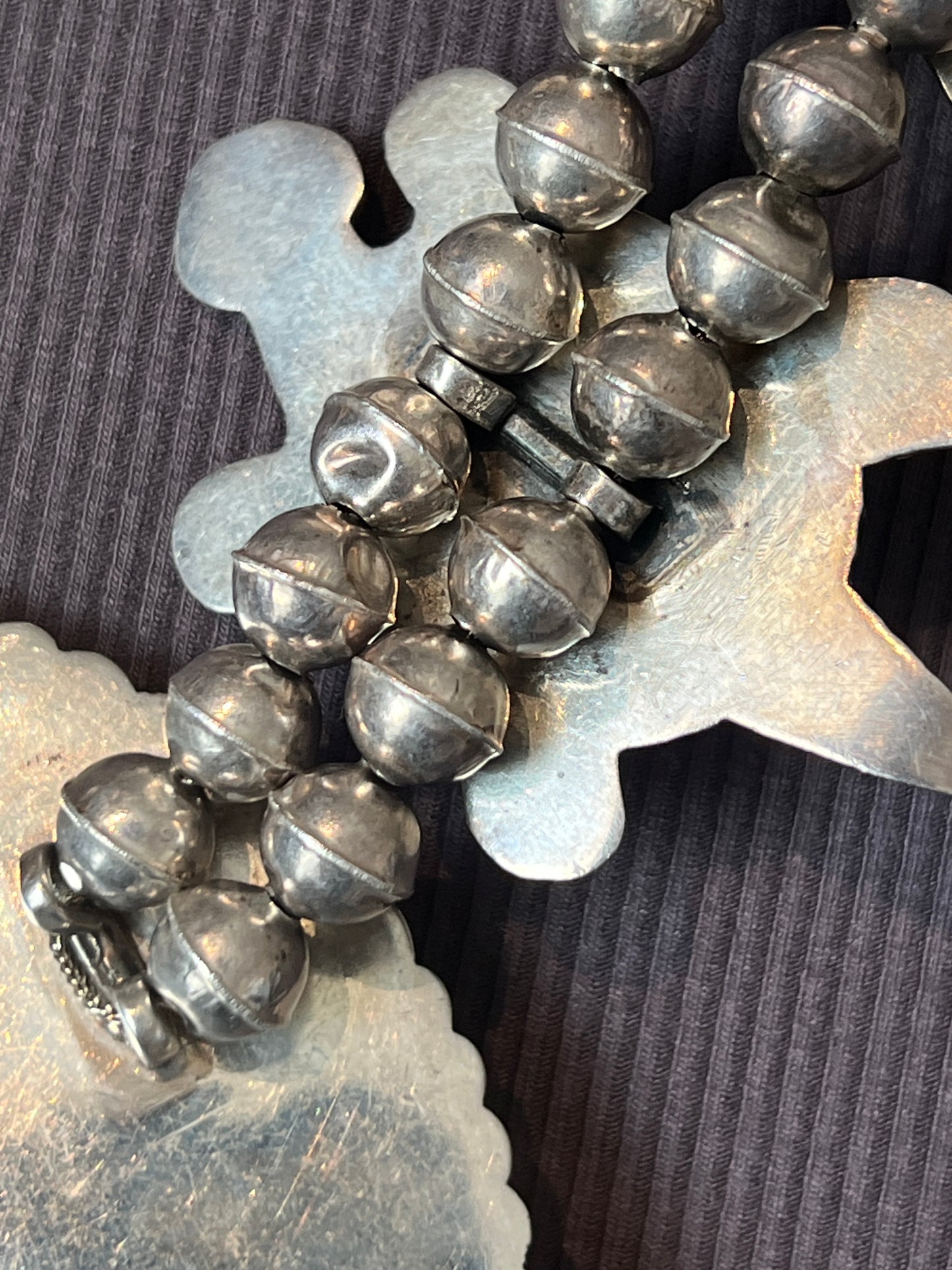 Vintage Sterling silver and Turquoise Turtle Themed Squash Blossom Style Necklace