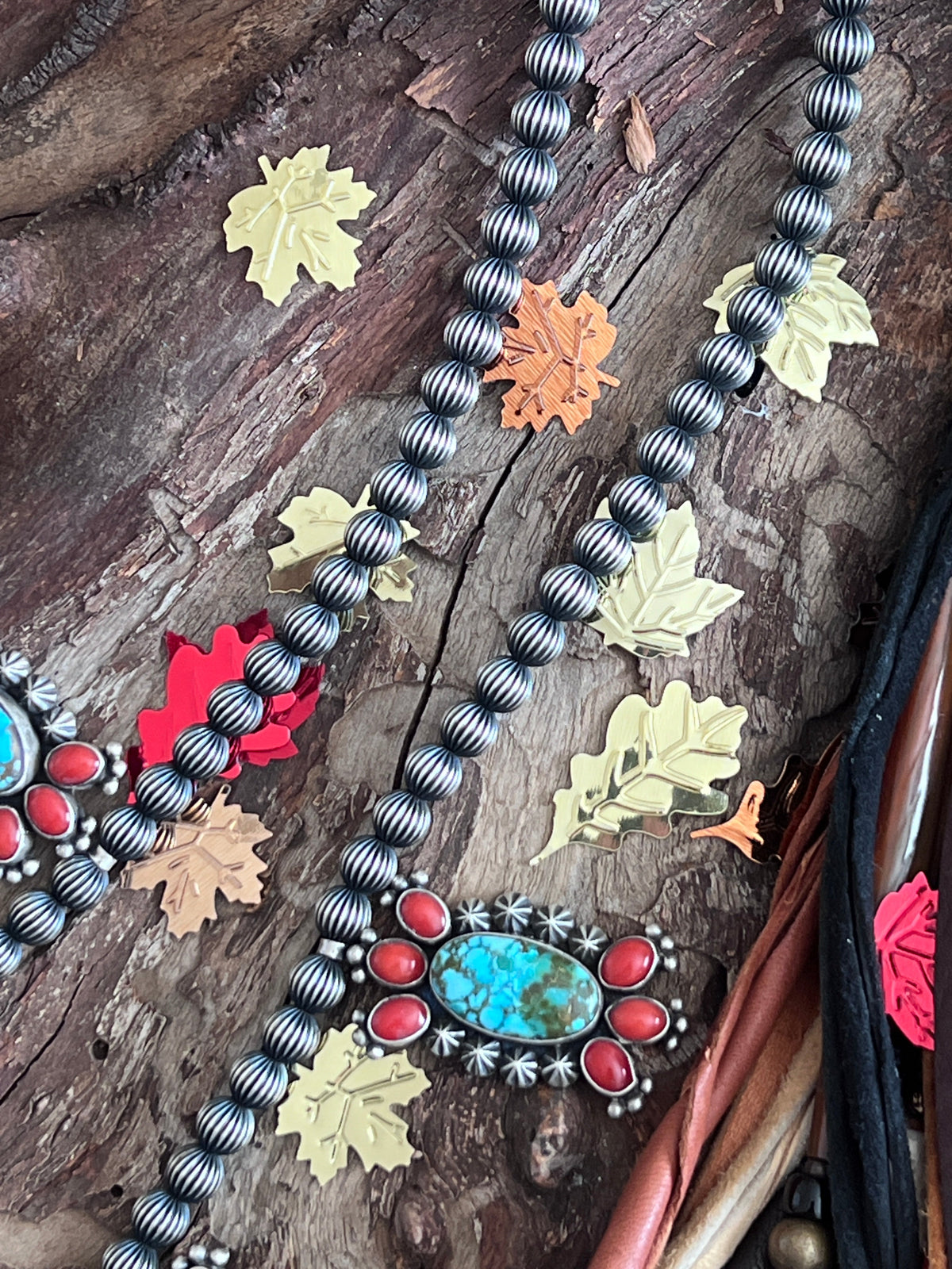 Taos Collection: Handcrafted Sterling Silver, Kingman Turquoise & Mediterranean Red Coral Necklace by Mark Yazzie