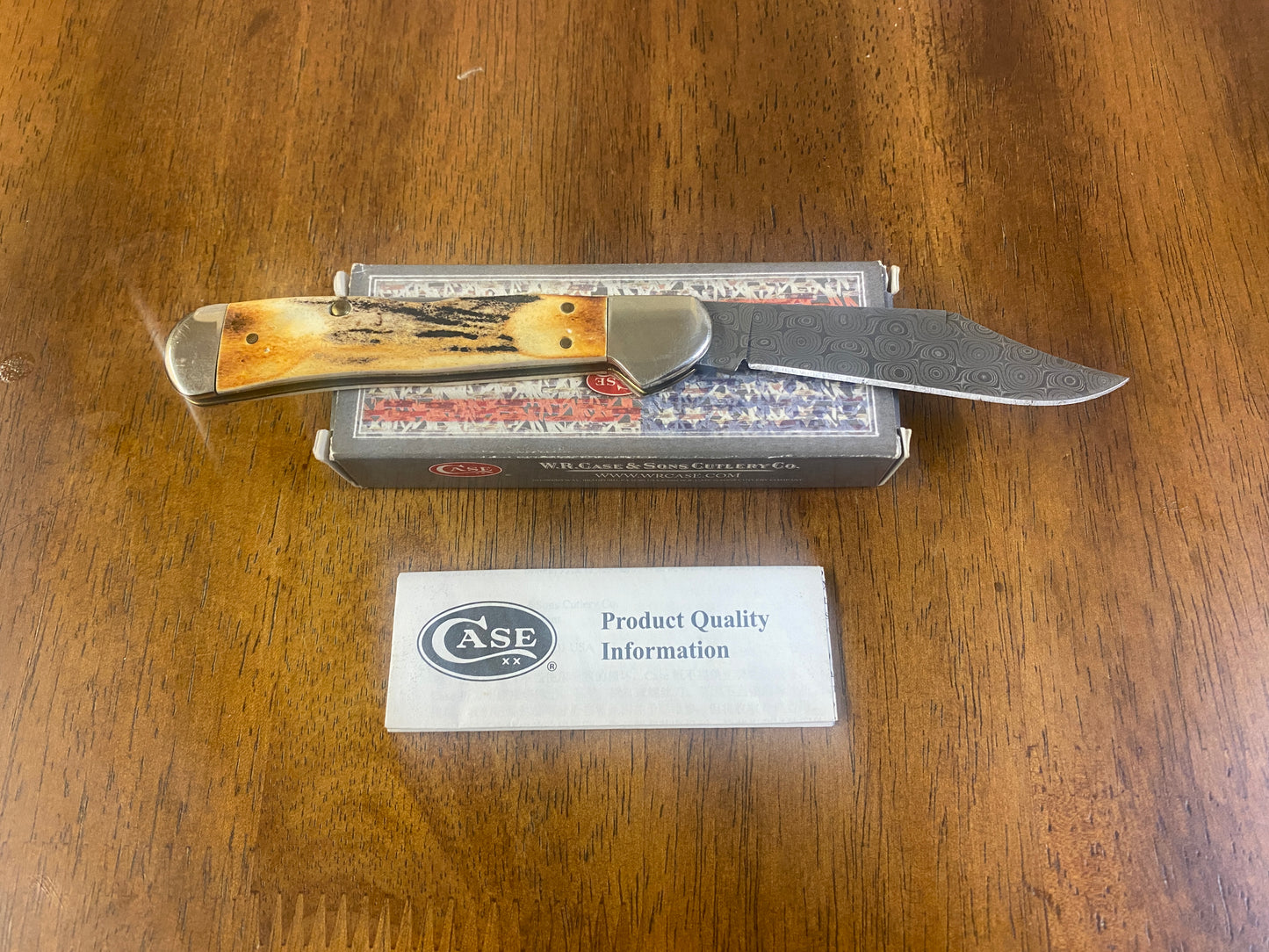 2012 Rain Drop Damascus Case XX copperlock Pocket Knife