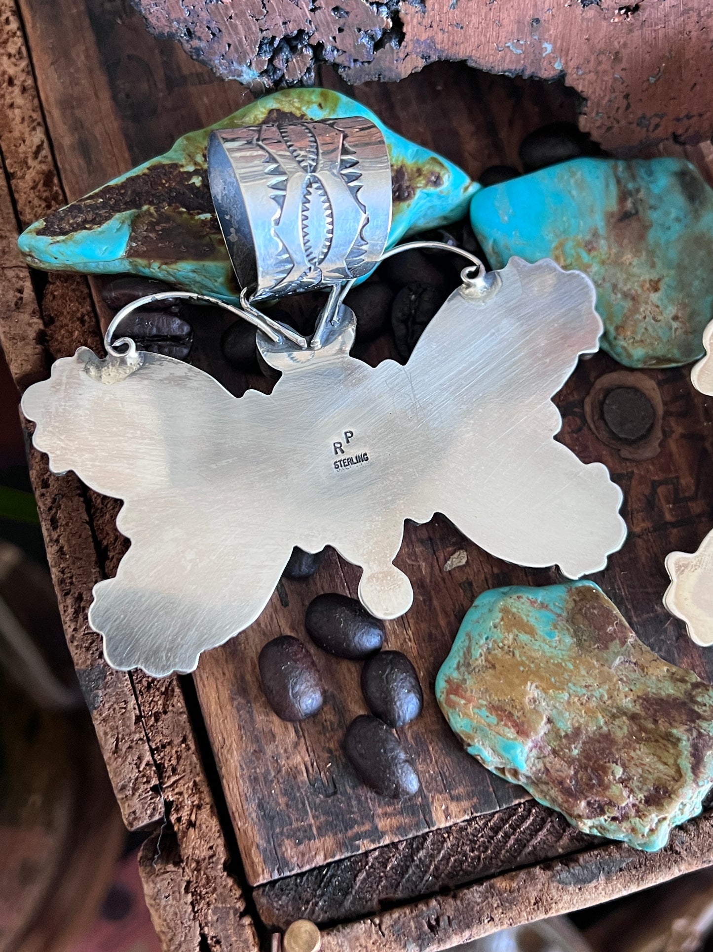 Black Onyx and Sterling Silver Butterfly Pendants by Rosella Paxson