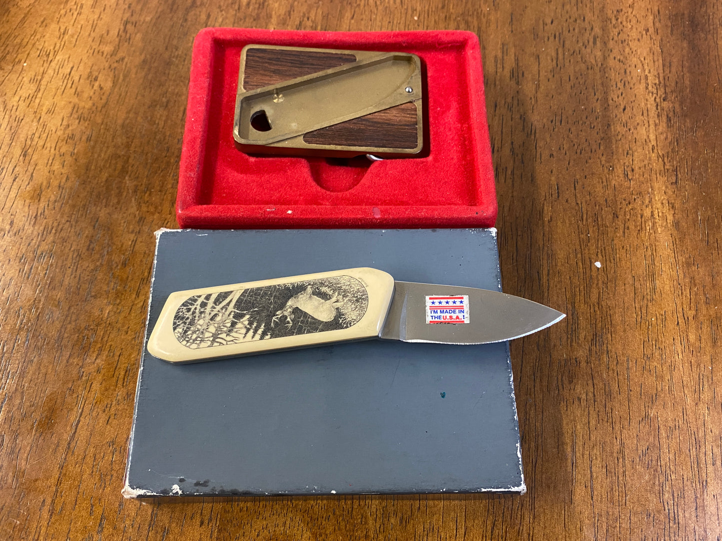 Vintage Touche by Gerber Whitetail Deer Belt Buckle Knife