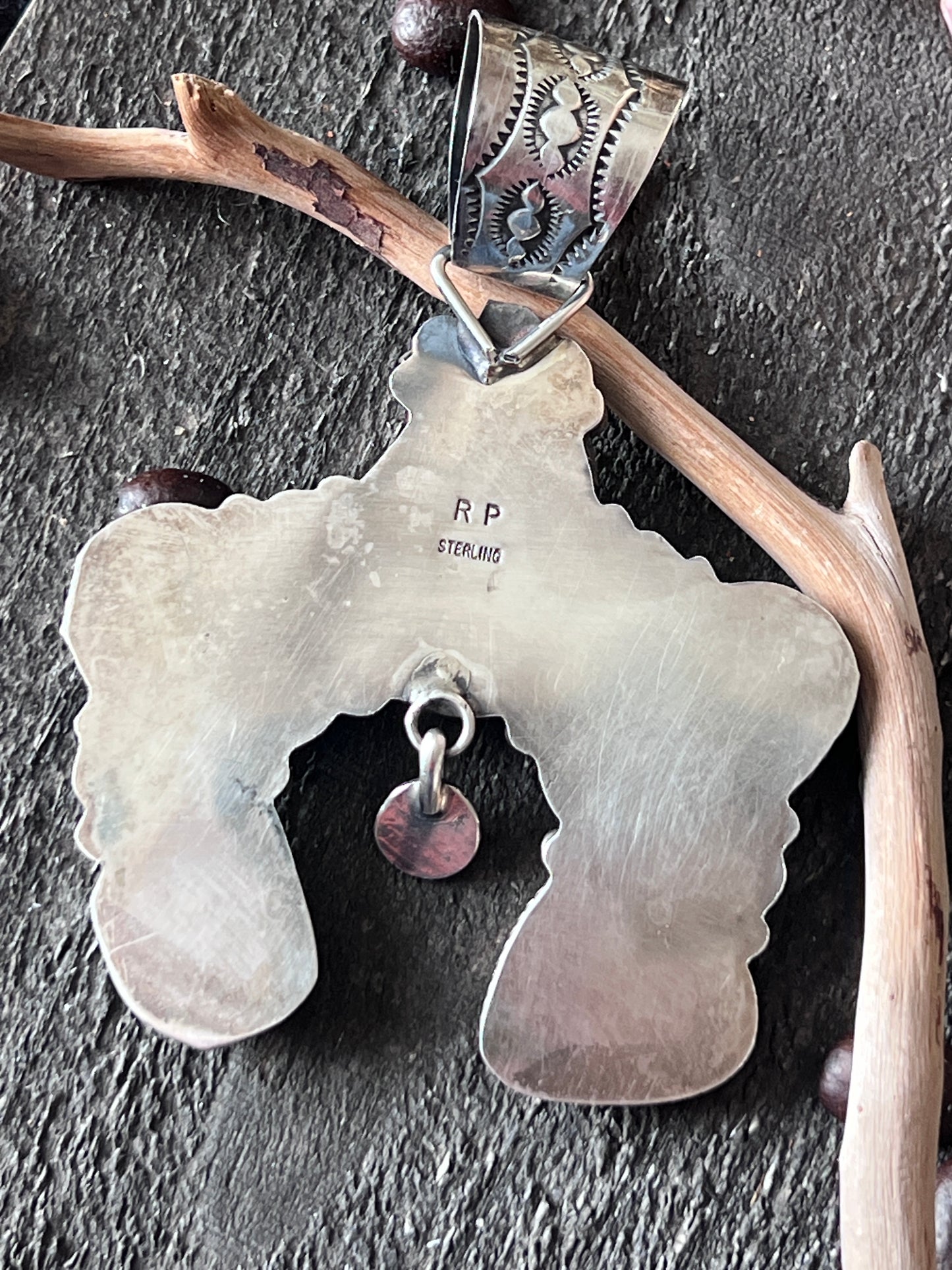 Rosella Paxson Sterling Silver and Royston Turquoise Naja Pendant