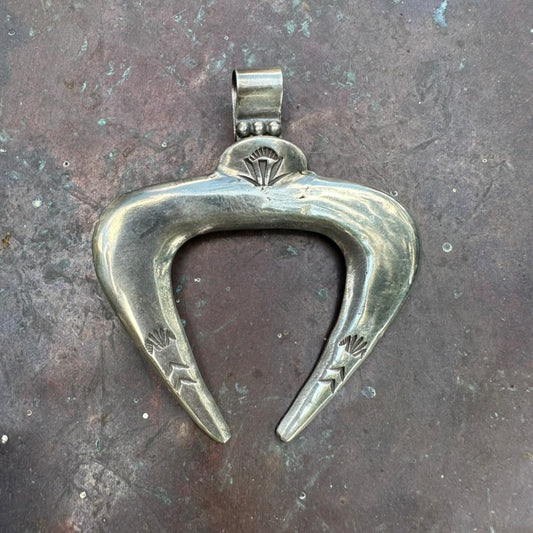 Native Made Coin Silver Naja Pendant by Buffalo Dancer