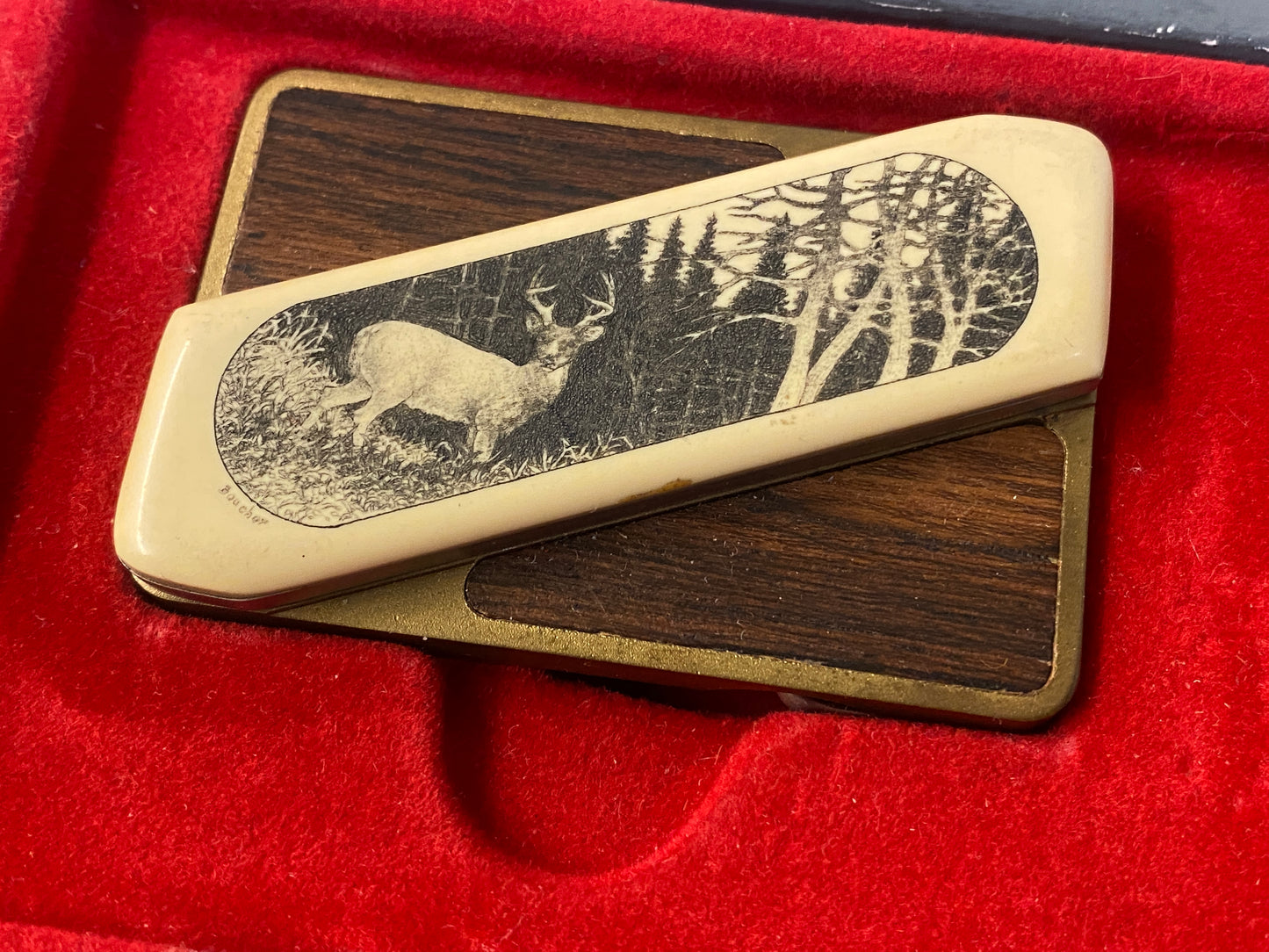 Vintage Touche by Gerber Whitetail Deer Belt Buckle Knife
