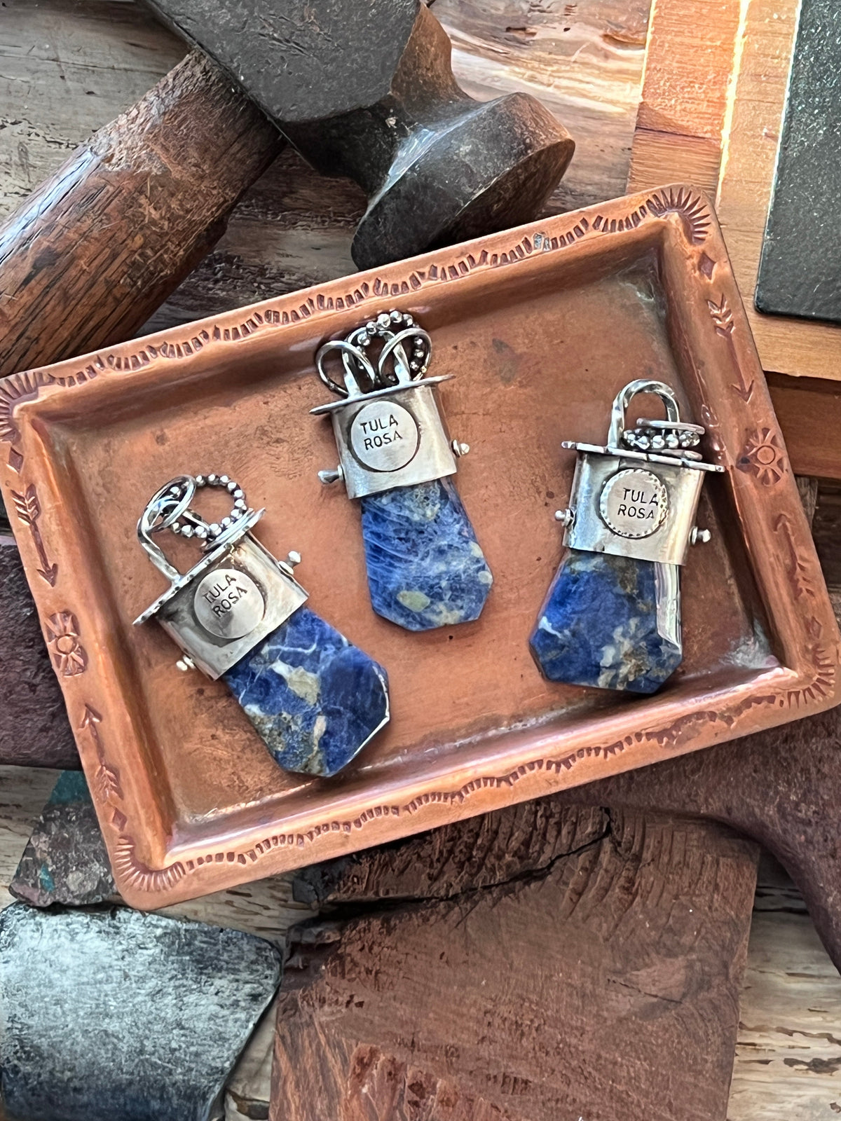 Tularosa Sterling Silver Gem Collector 30” + 2” Beaded Necklace w/ Faceted Sodalite Pendant
