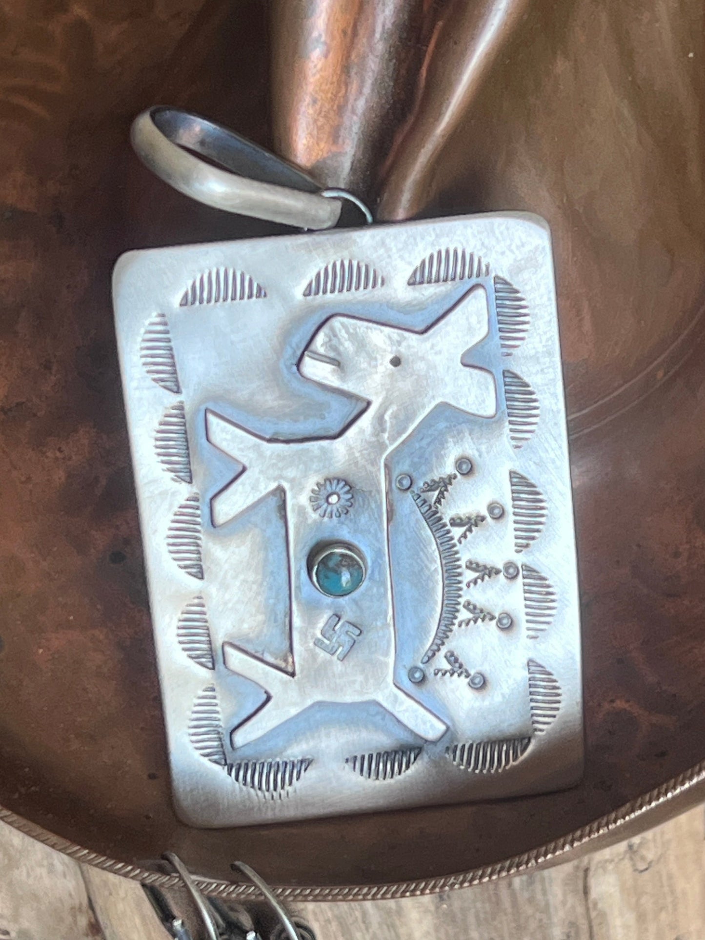 Hand Stamped Sterling Silver Fred Harvey Era Inspired Horse Tag Pendant by Kimari Somers
