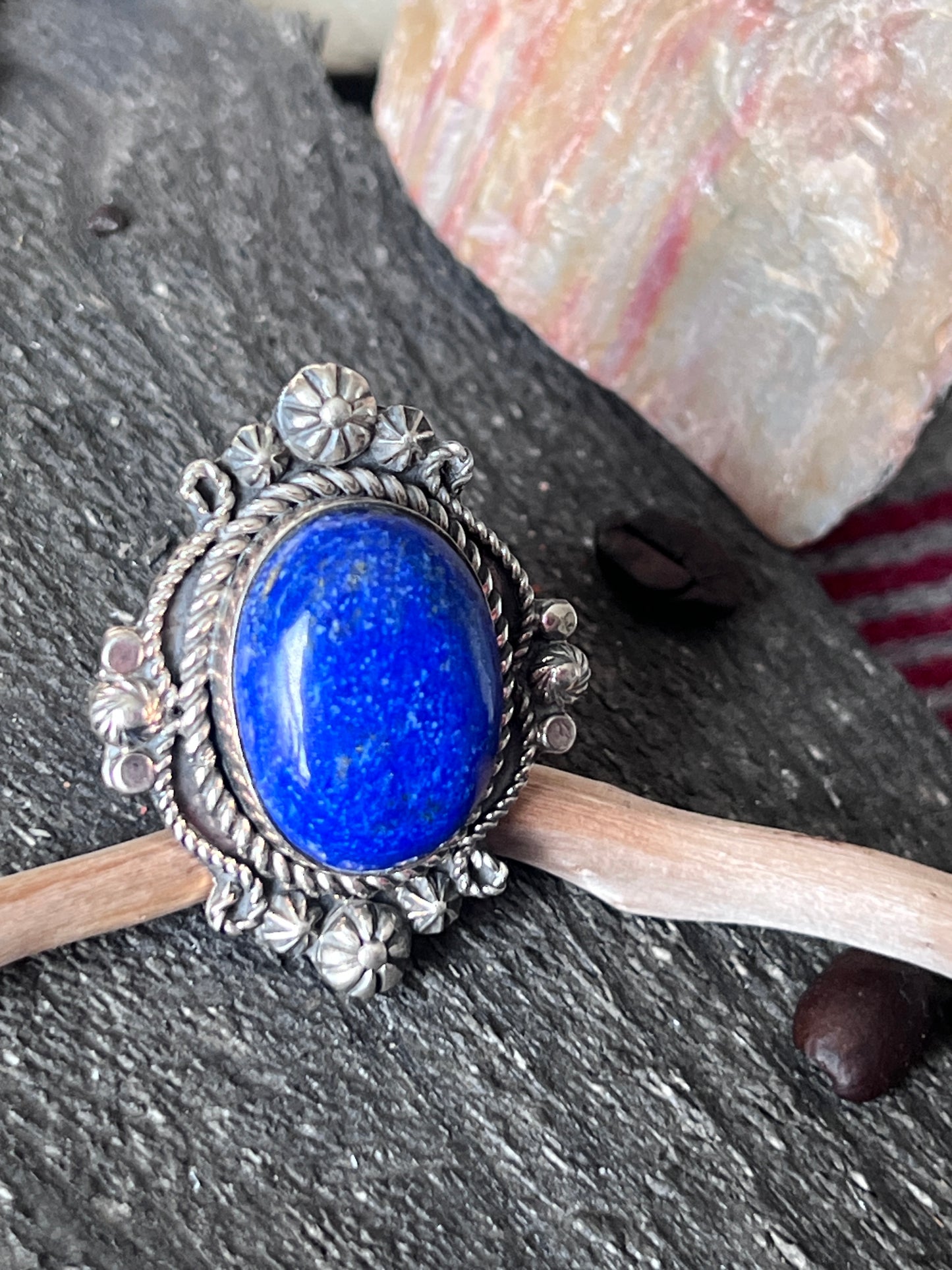 Rosella Paxson Sterling Silver and Lapis Lazuli Single Stone Ring, Size 7-7.5