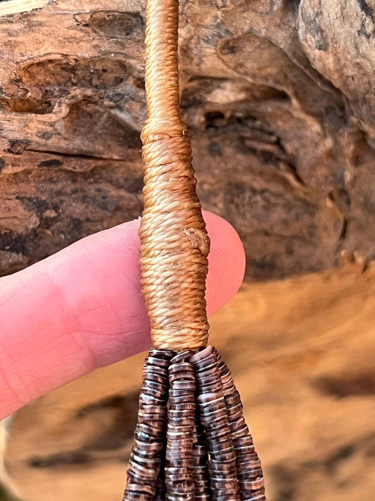 Gorgeous Navajo Made Six Strand Turquoise and Spiny Oyster Beaded Squaw Wrap Necklace, Blue