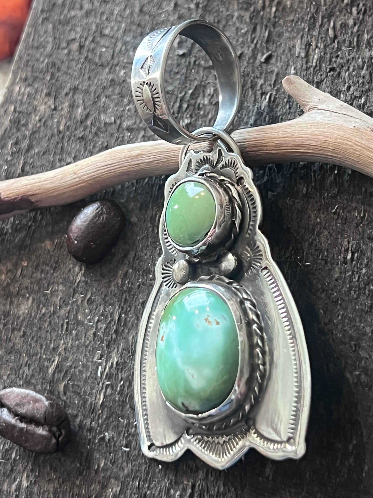 Kimari Somers Sterling Silver and Royston Turquoise Moth Pin/Pendant