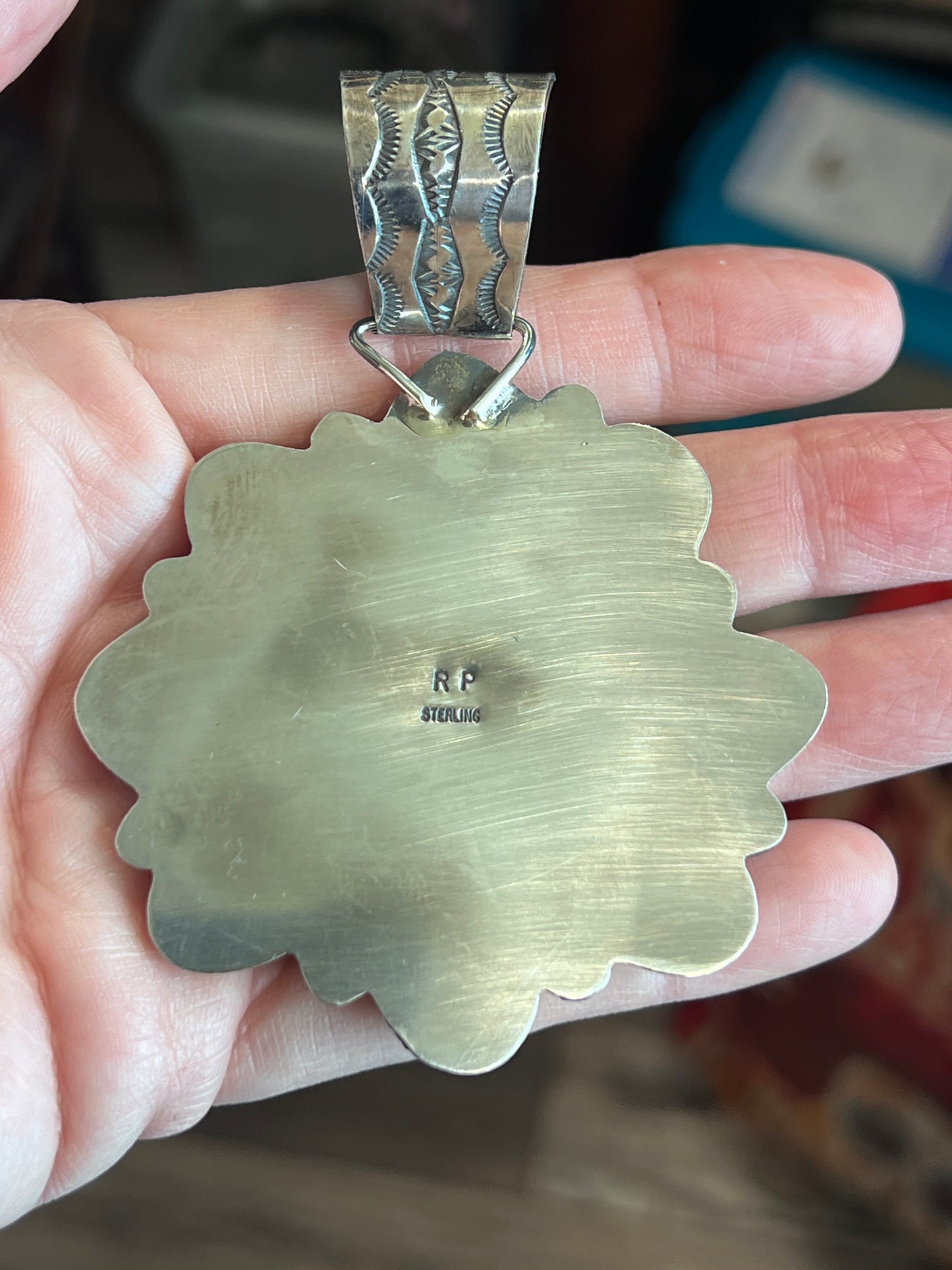 Turquoise Cluster Pendant with 1927 Liberty Quarter by Rosella Paxson