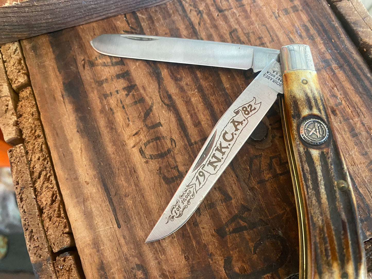 Schrade 1 of 10,000 1982 N.K.C.A. Trapper Pocket Knife