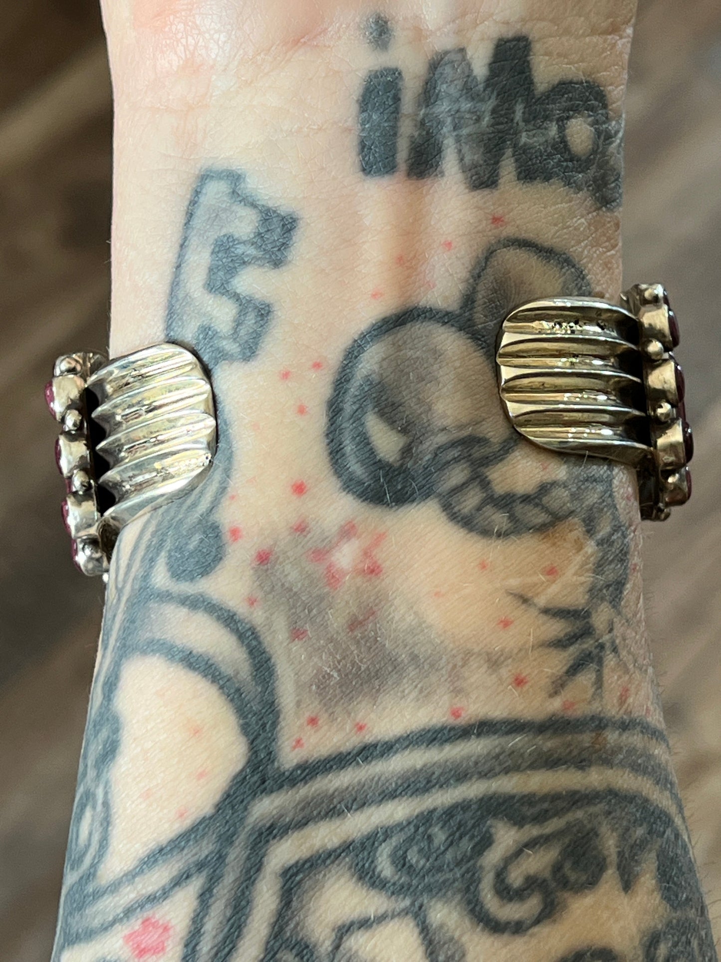 Navajo Sterling Silver and Purple Spiny Oyster Cuff Bracelet by Tyler Brown