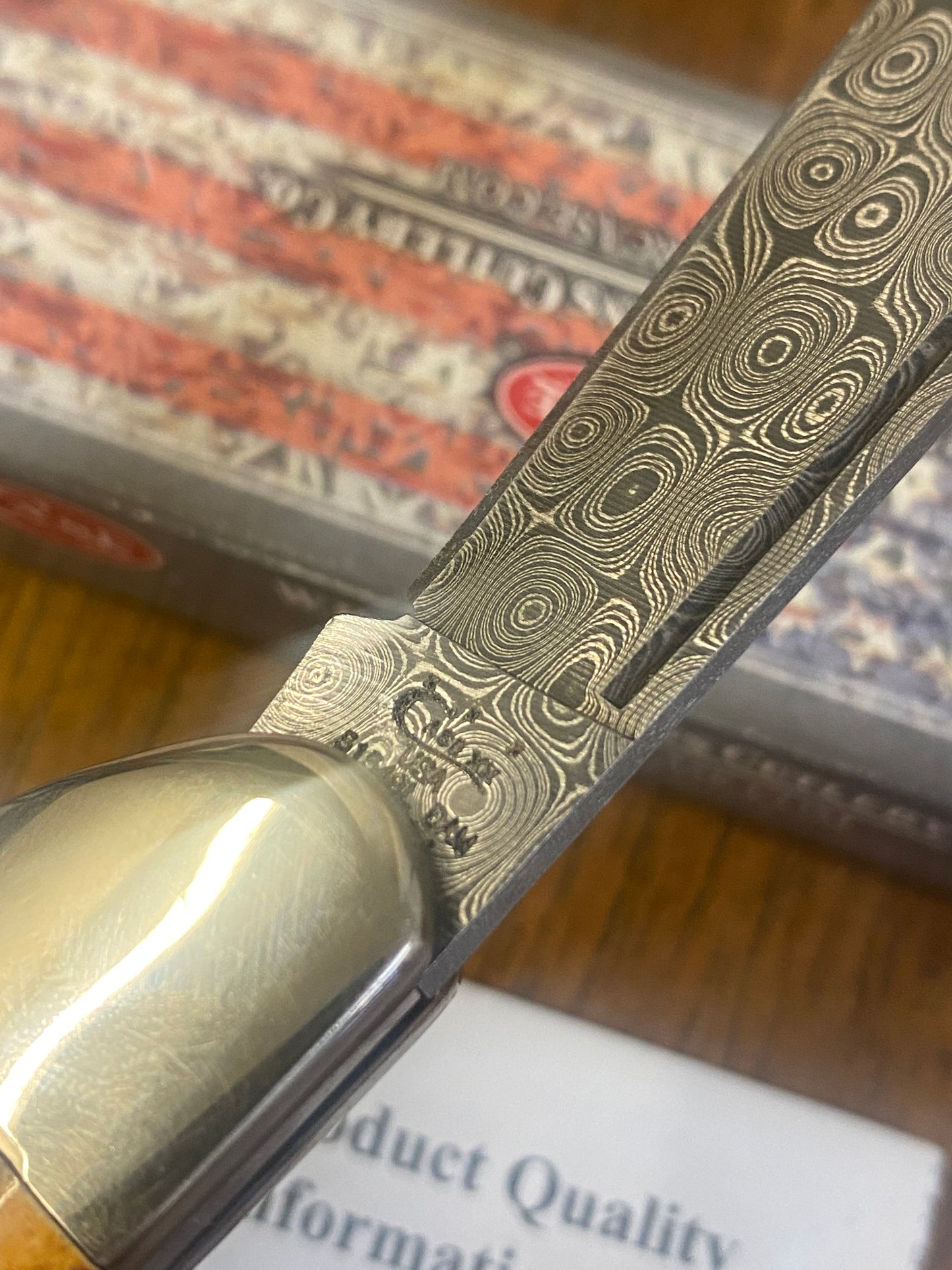 2012 Rain Drop Damascus Case XX copperlock Pocket Knife