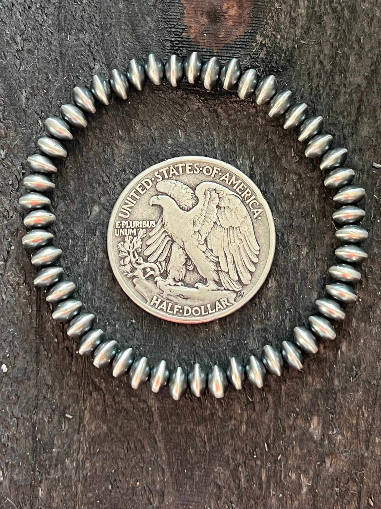 Vinita Cowboy Handmade Sterling Silver 5.5mm Stretch Bracelet