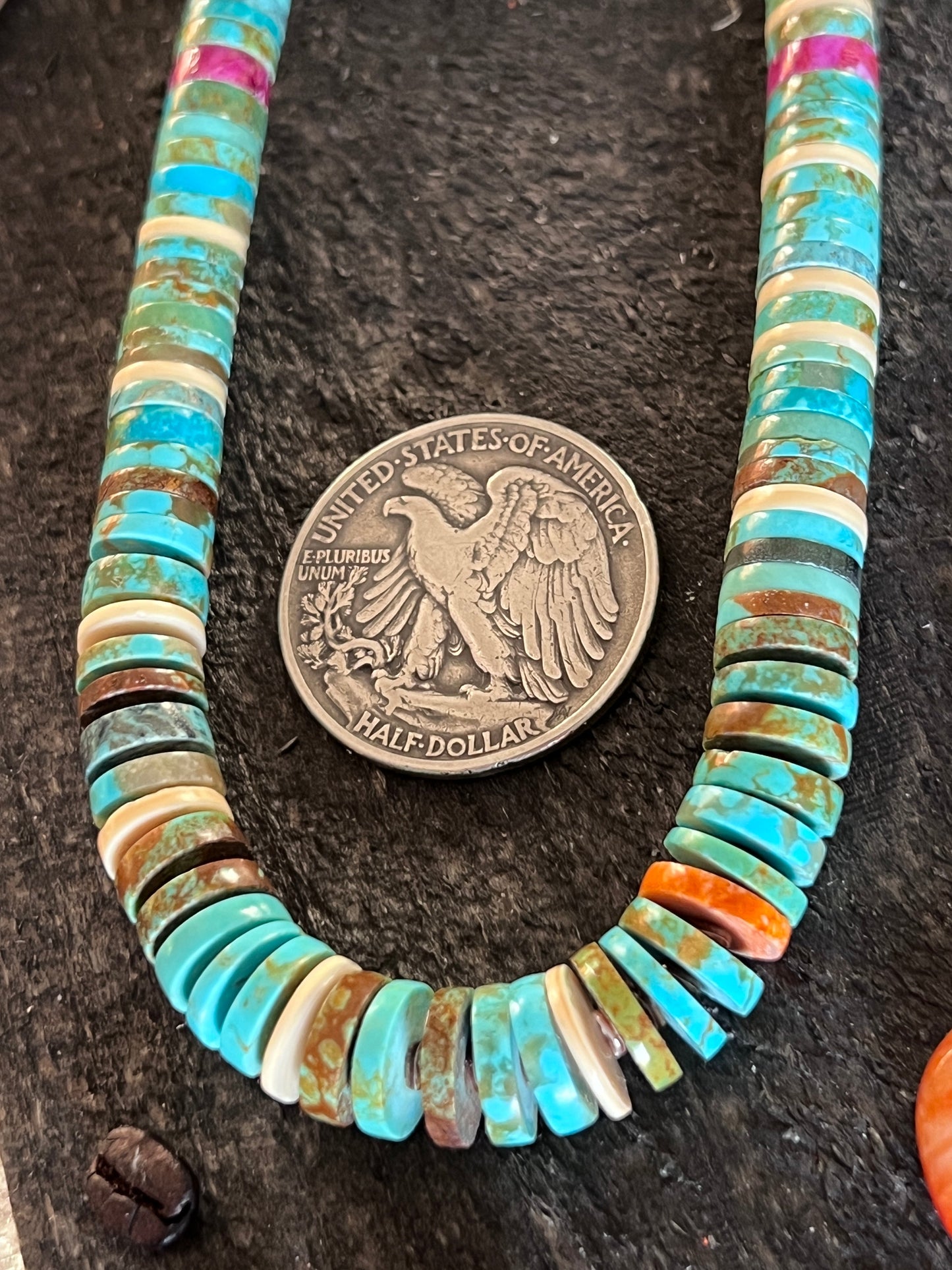 Ronald Chavez Handcrafted Multistone Graduated Heishi Bead Necklace, 24.5 inches
