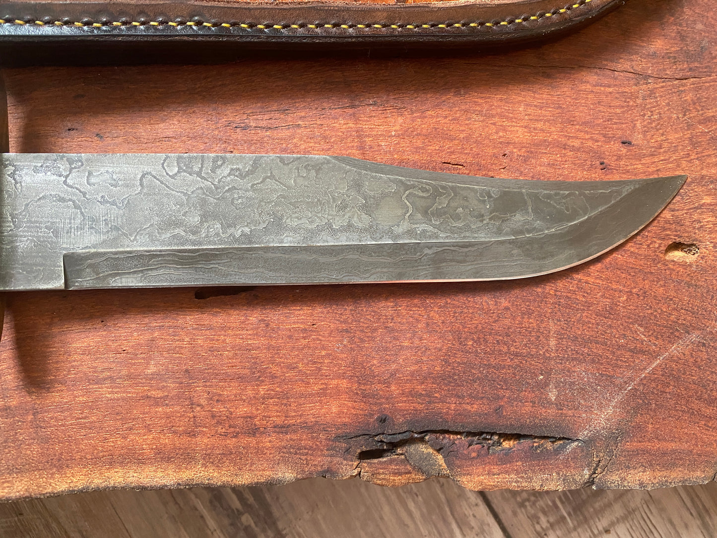 Bear MGC Damascus Bowie Sheath Knife