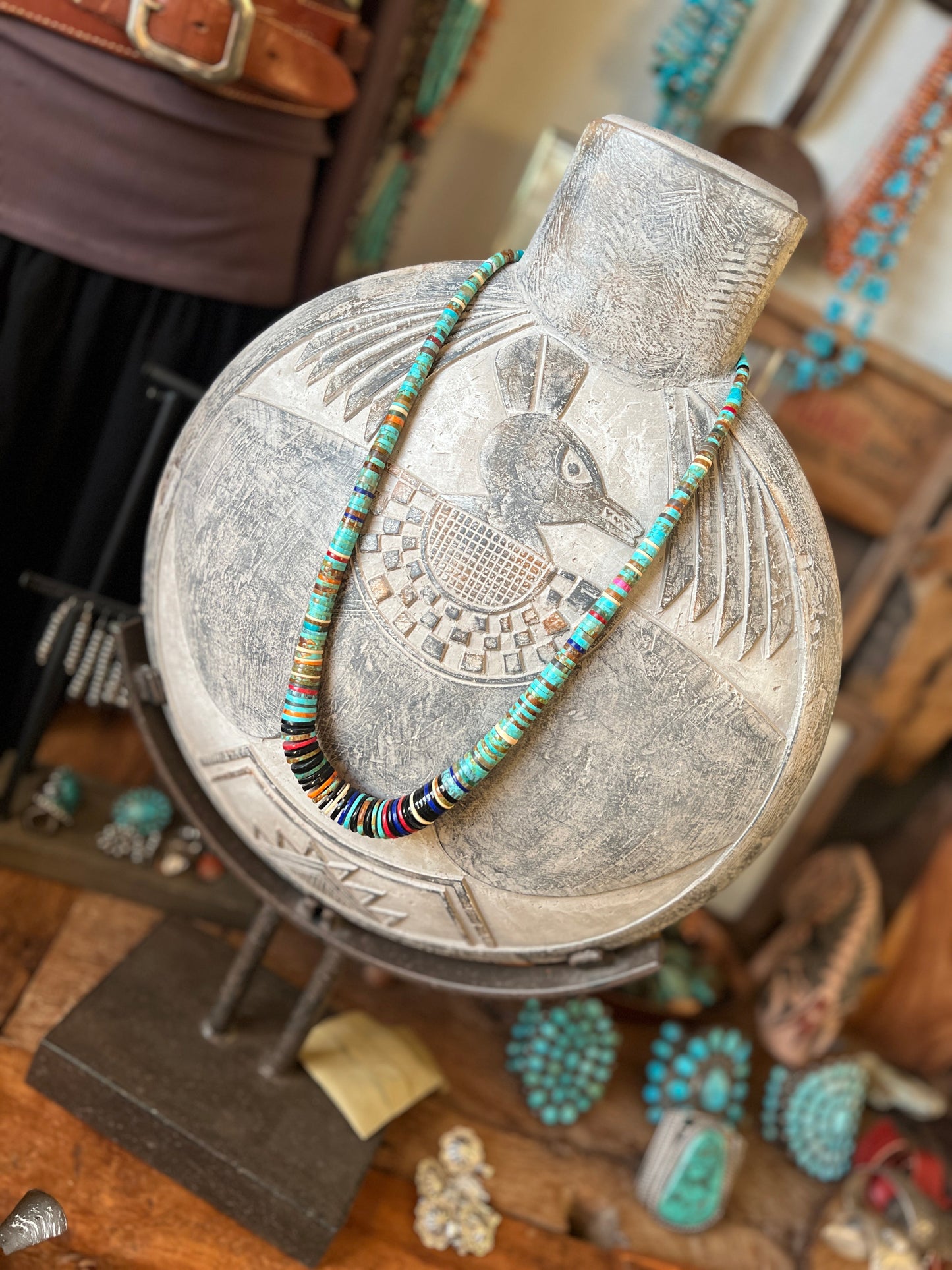 Ronald Chavez Handcrafted Multistone Heishi Beaded Necklace, #2