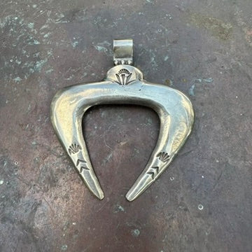 Native Made Coin Silver Naja Pendant by Buffalo Dancer