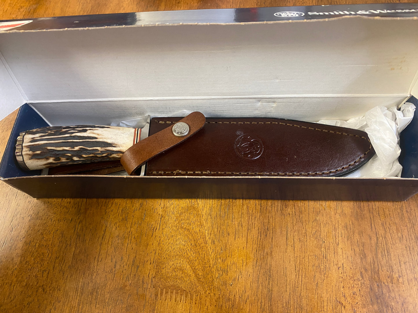 First production Run Smith & Wesson SW-1 Custom Stag Sheath Knife #141