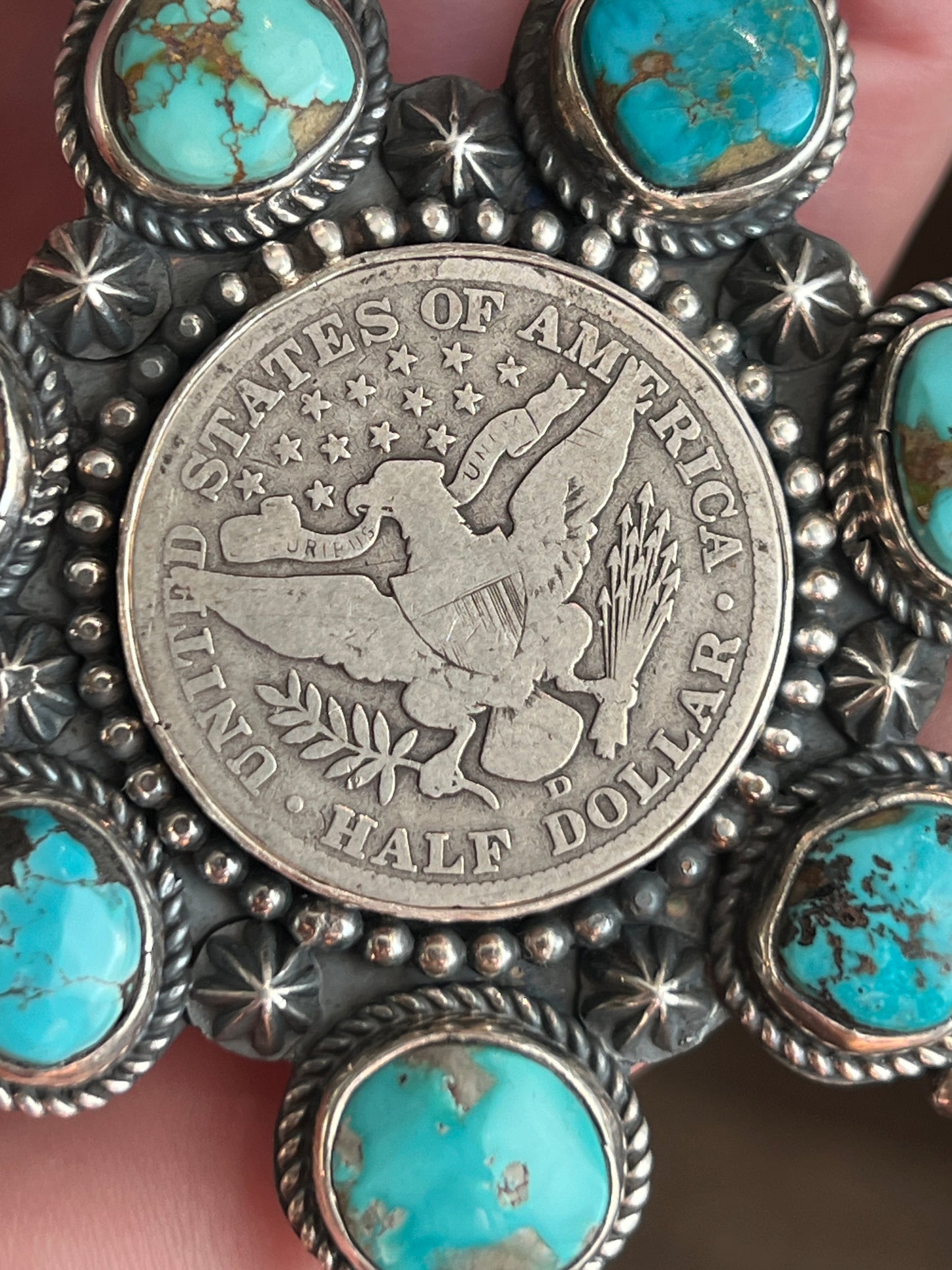 Rosella Paxson Libert Half Dollar Royston Cluster Pendant