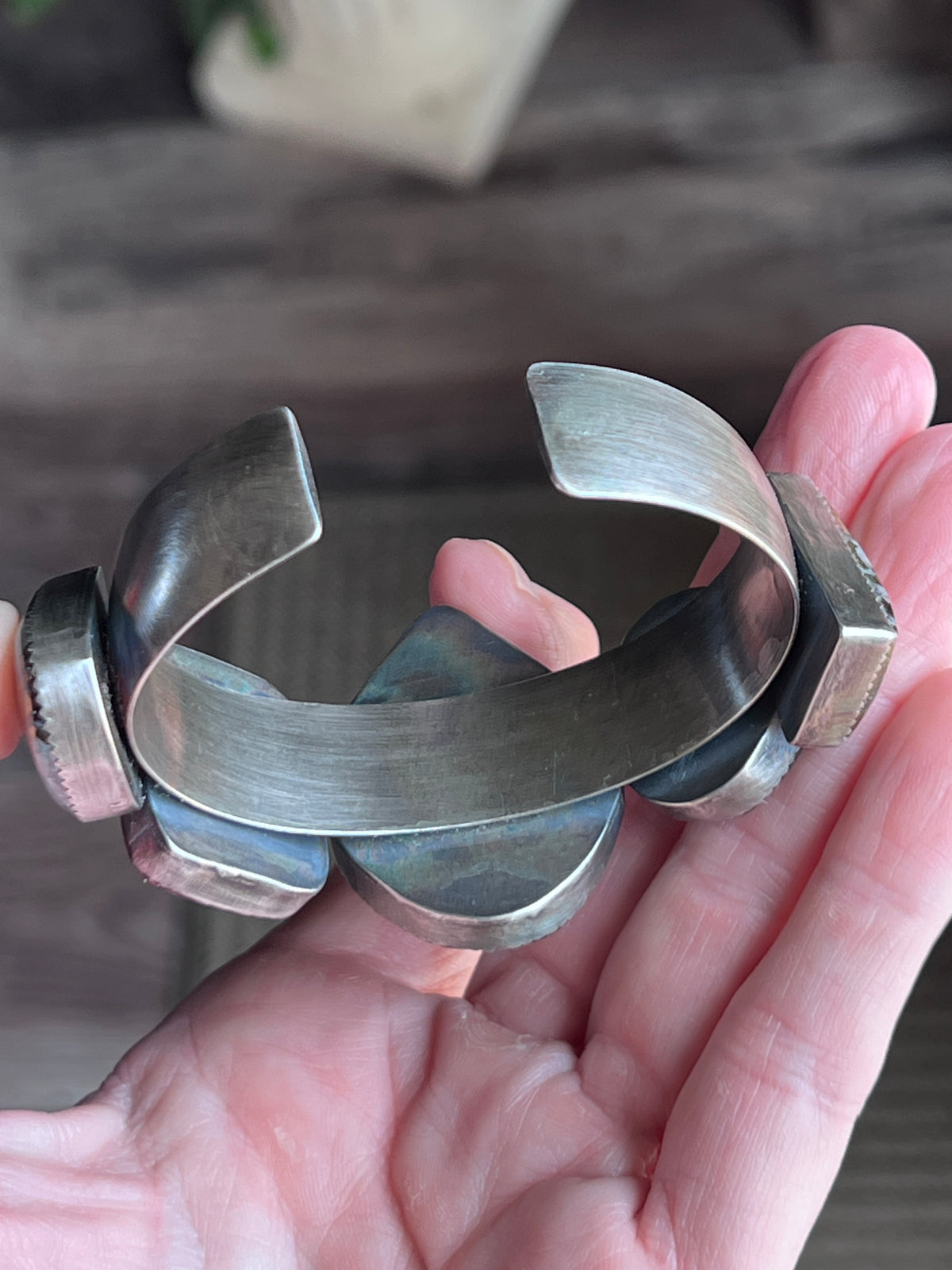 Sterling Silver Rock Collector’s Cuff Bracelet by Isaac Baca