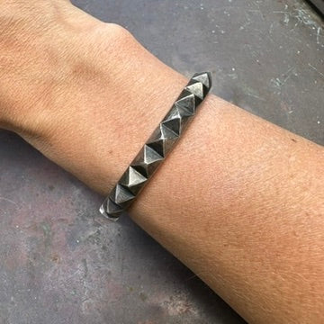 Artisan Made Ingot Silver Spike Cuff Bracelet by Jock Favour