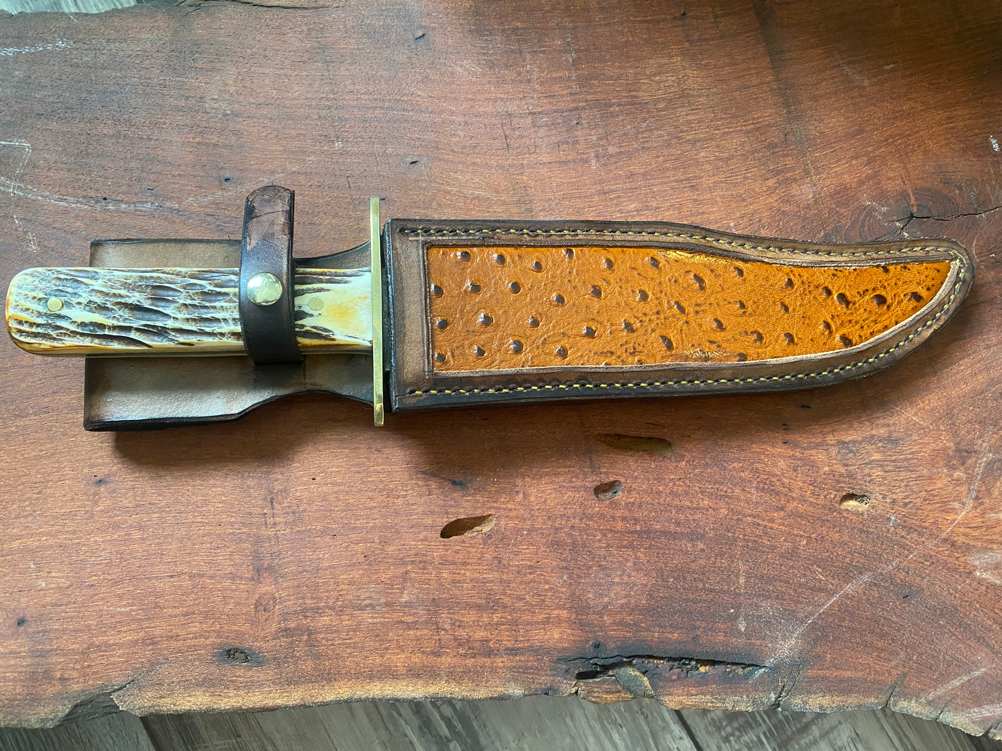 Bear MGC Damascus Bowie Sheath Knife