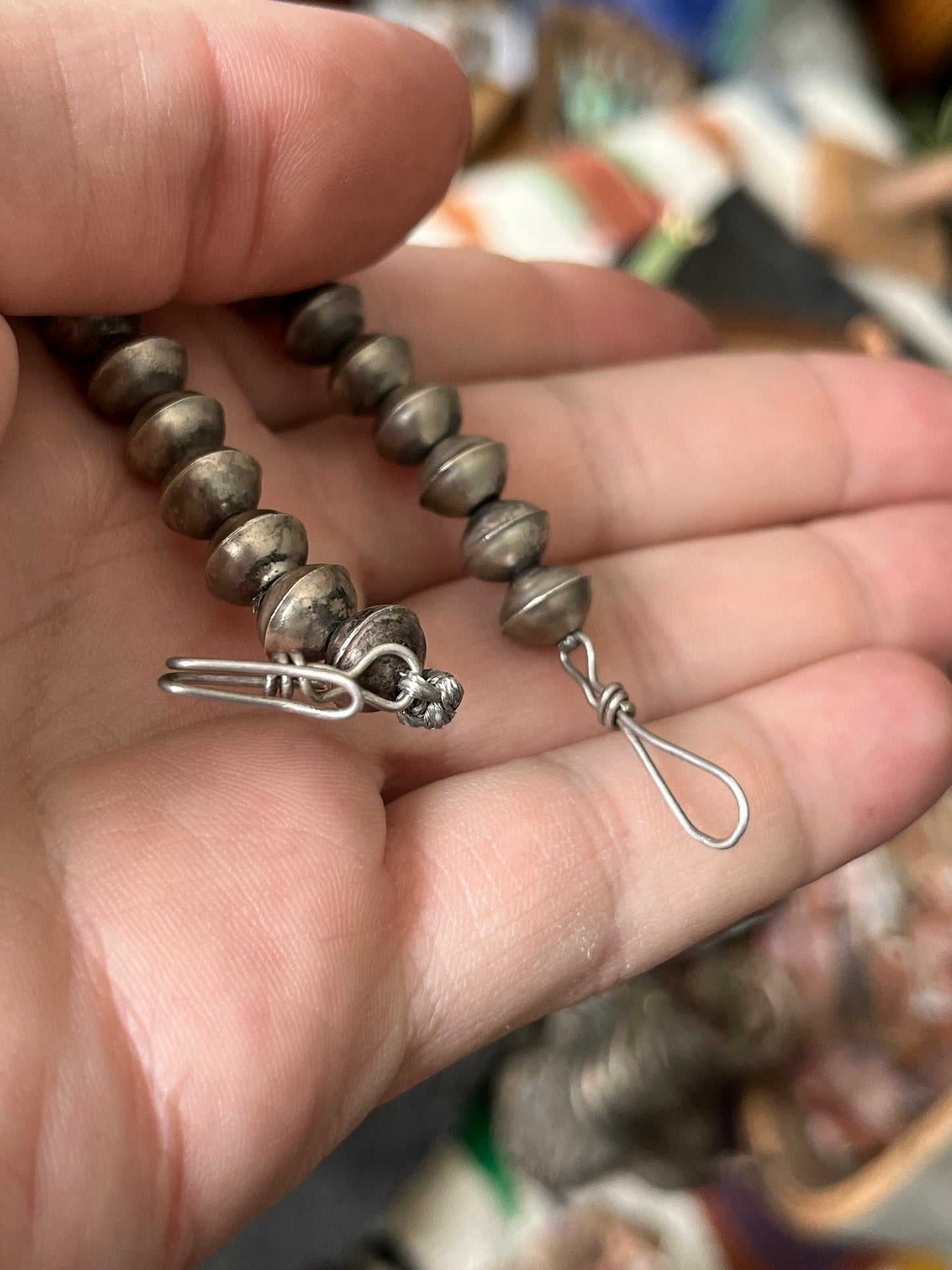 Vintage Unsigned Sterling Silver and Turquoise Squash Blossom, Zuni Style