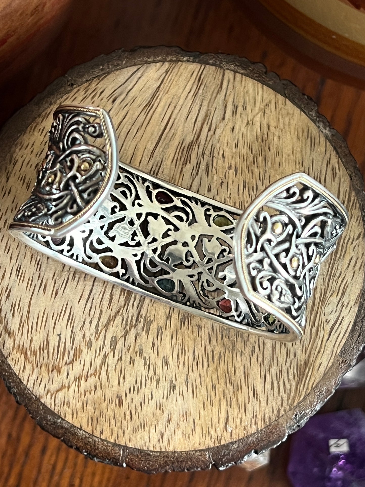 Effy (BH) Sterling, Gemstone and 18kt Gold Accented Cuff Bracelet