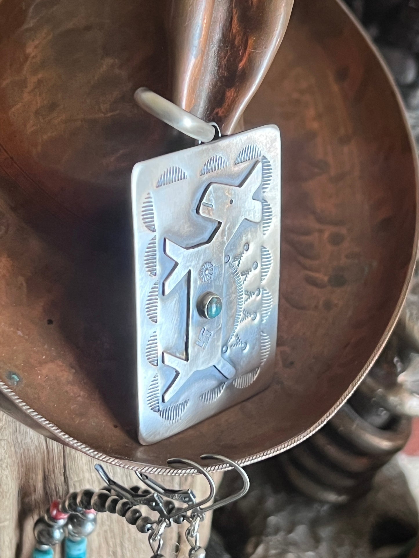 Hand Stamped Sterling Silver Fred Harvey Era Inspired Horse Tag Pendant by Kimari Somers
