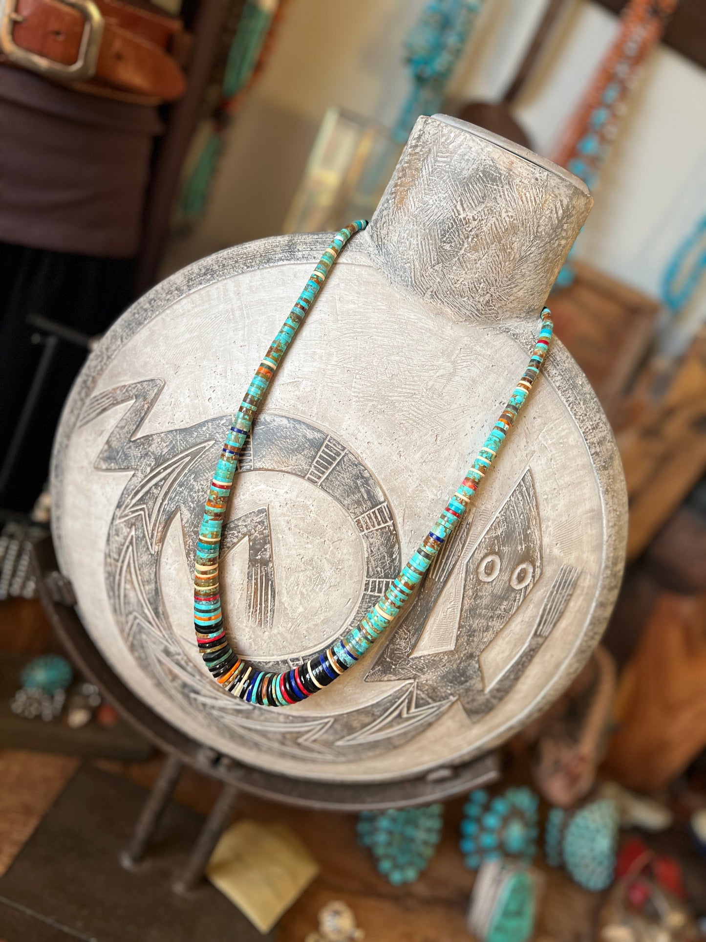 Ronald Chavez Handcrafted Multistone Heishi Beaded Necklace, #2