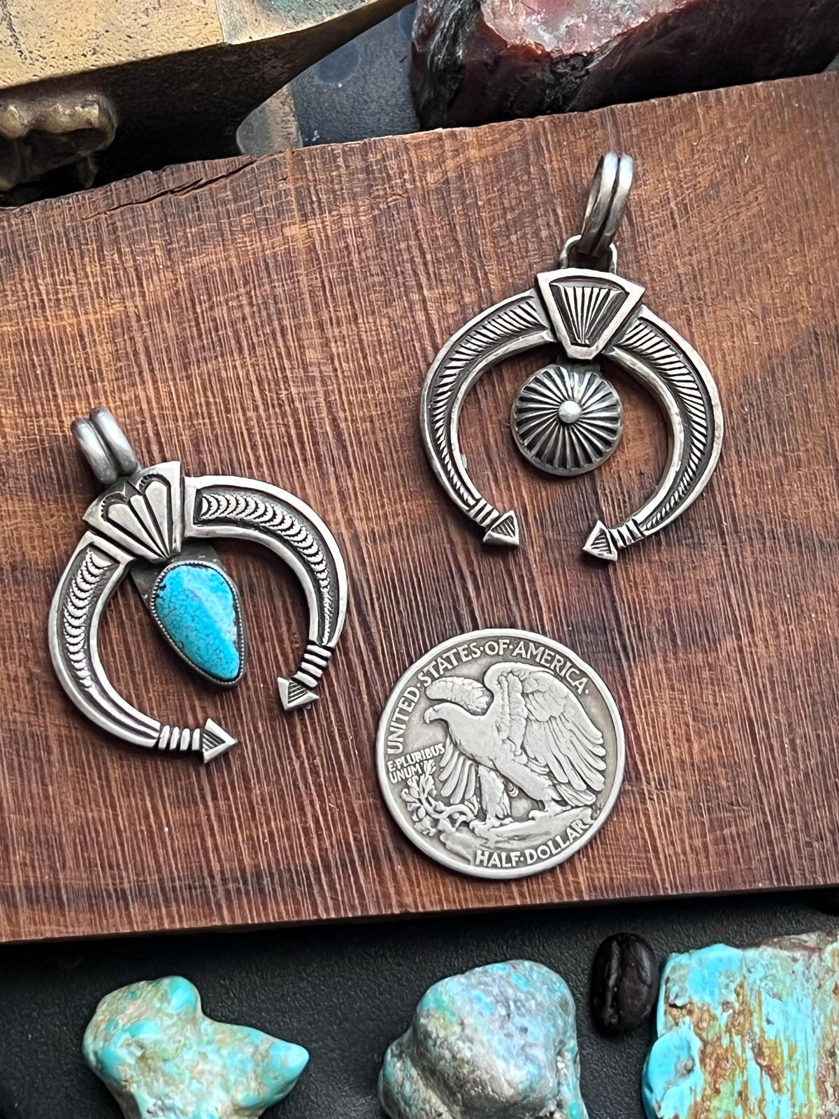 Calvin Martinez Mini Sterling Silver Ingot Naja Pendants