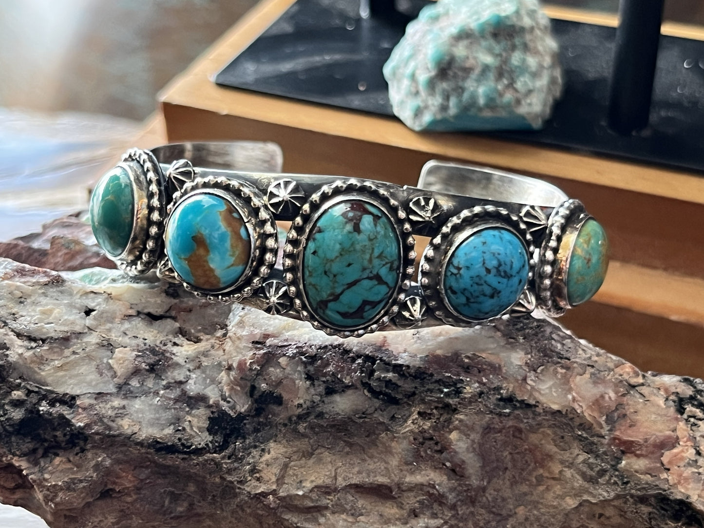 Rosella Paxson Mixed Mine Turquoise Cuff Bracelet