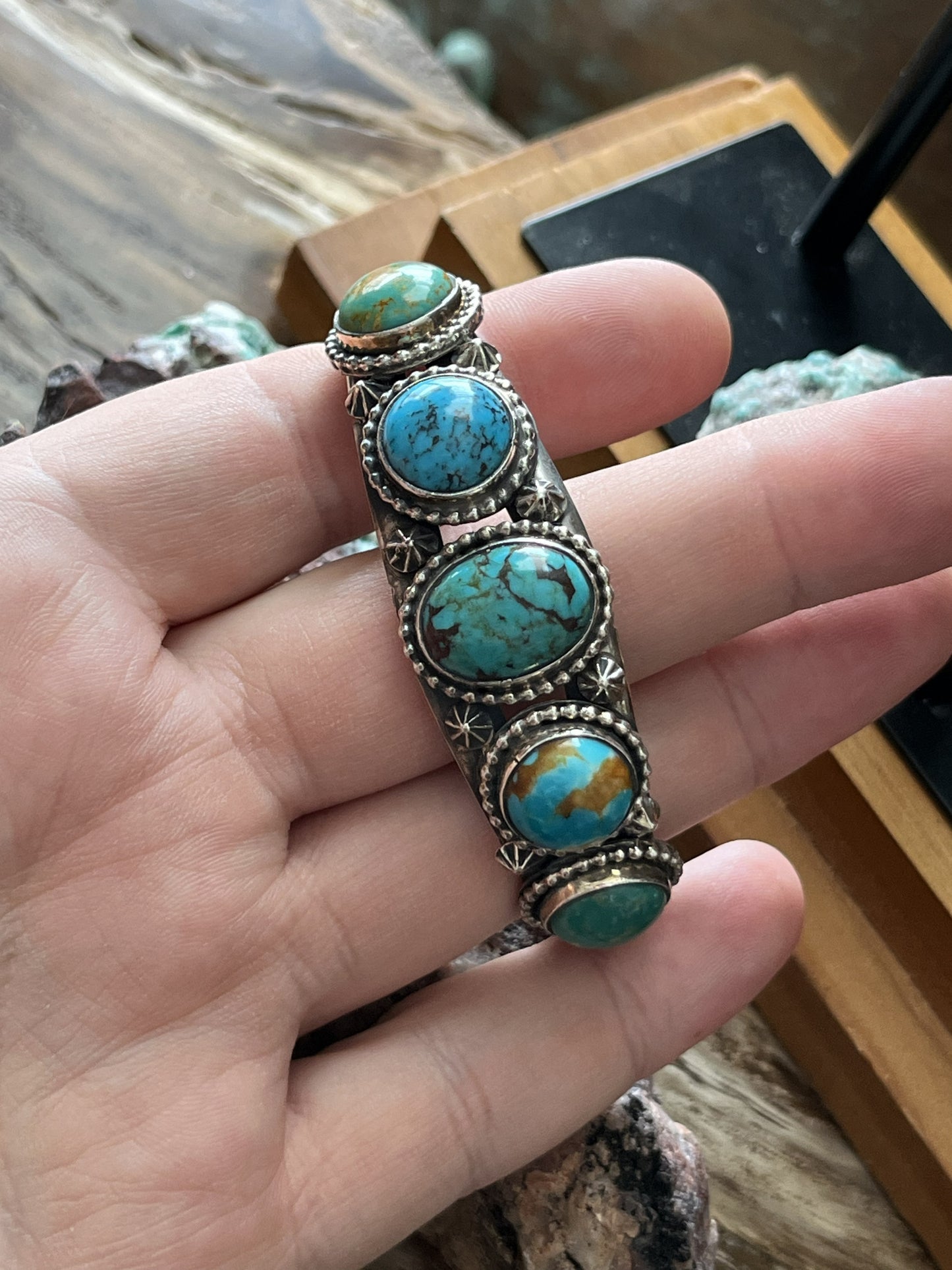 Rosella Paxson Mixed Mine Turquoise Cuff Bracelet