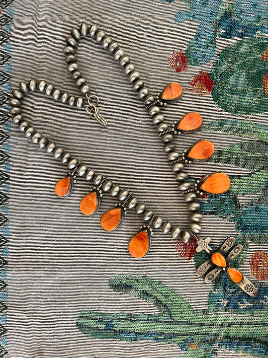 Selena Warner Spiny Oyster Dragonfly Necklace