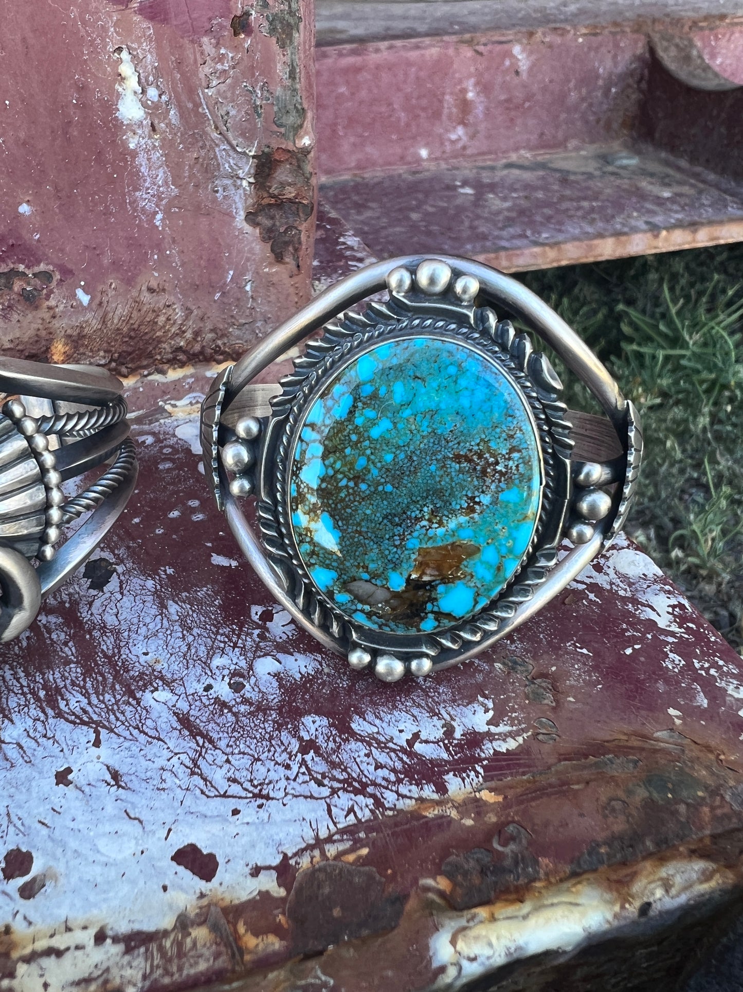 Sterling Silver and Kingman Turquoise Cuff Bracelets