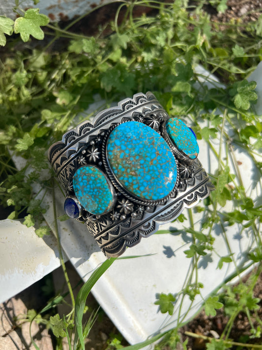 Happy Piasso Kingman Turquoise and Lapis Cuff