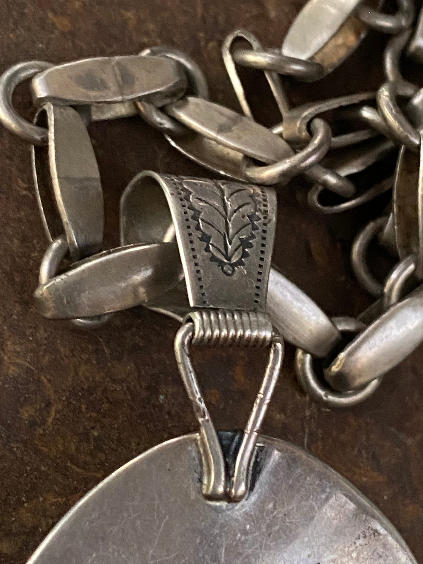 Vintage Sterling Deer Dancer Kachina Shadowbox Necklace