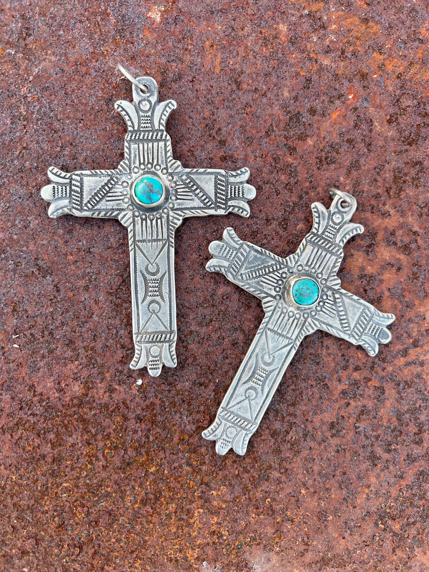 Spanish Cross Pendants by Santa Fe Artist, Buffalo